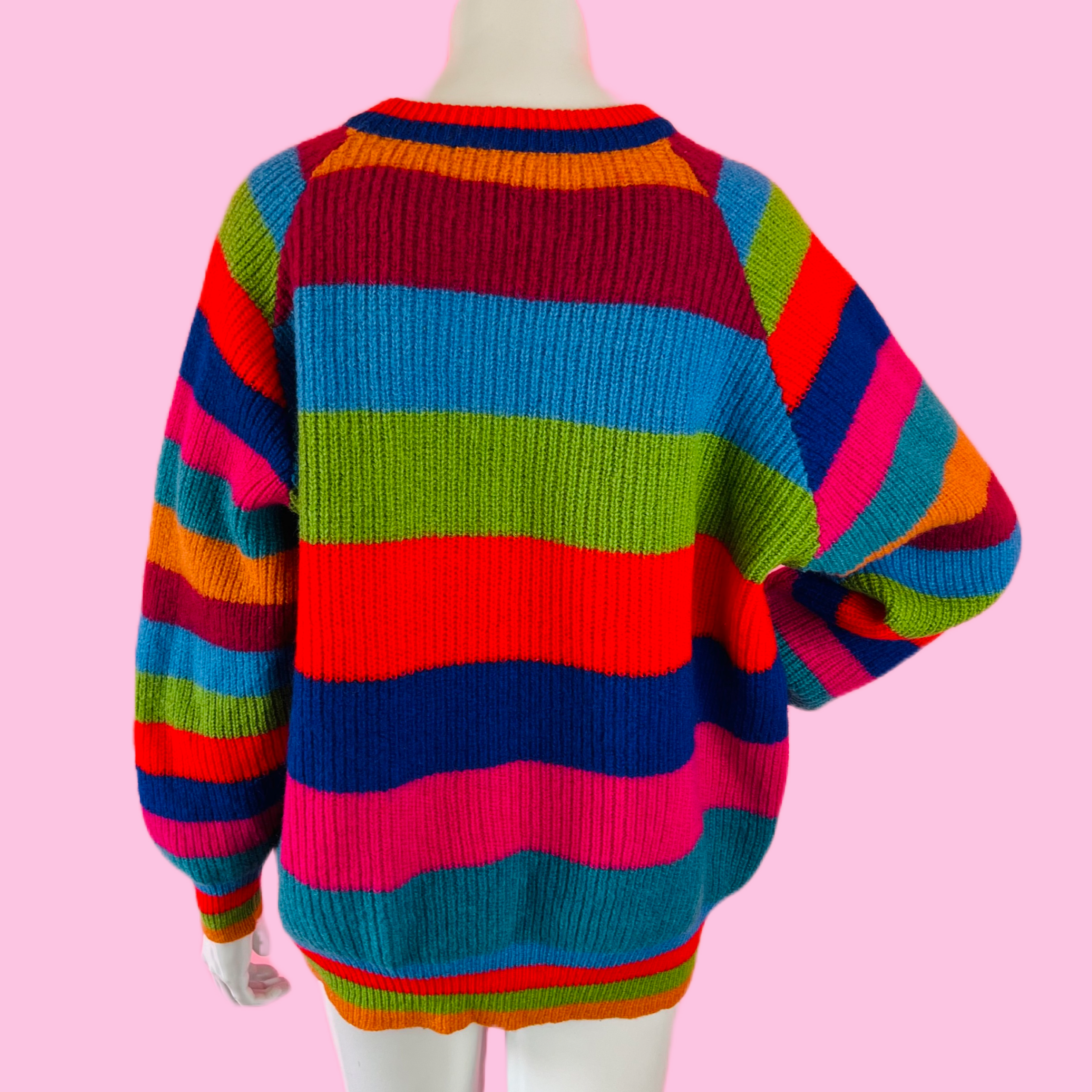 Rainbow Striped 80s Kenzo Sweater — vintage 1980s Kenzo top in multicolour