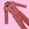 Coogi One Piece Jumpsuit — vintage Coogi set in black, orange, yellow, purple, multicolour