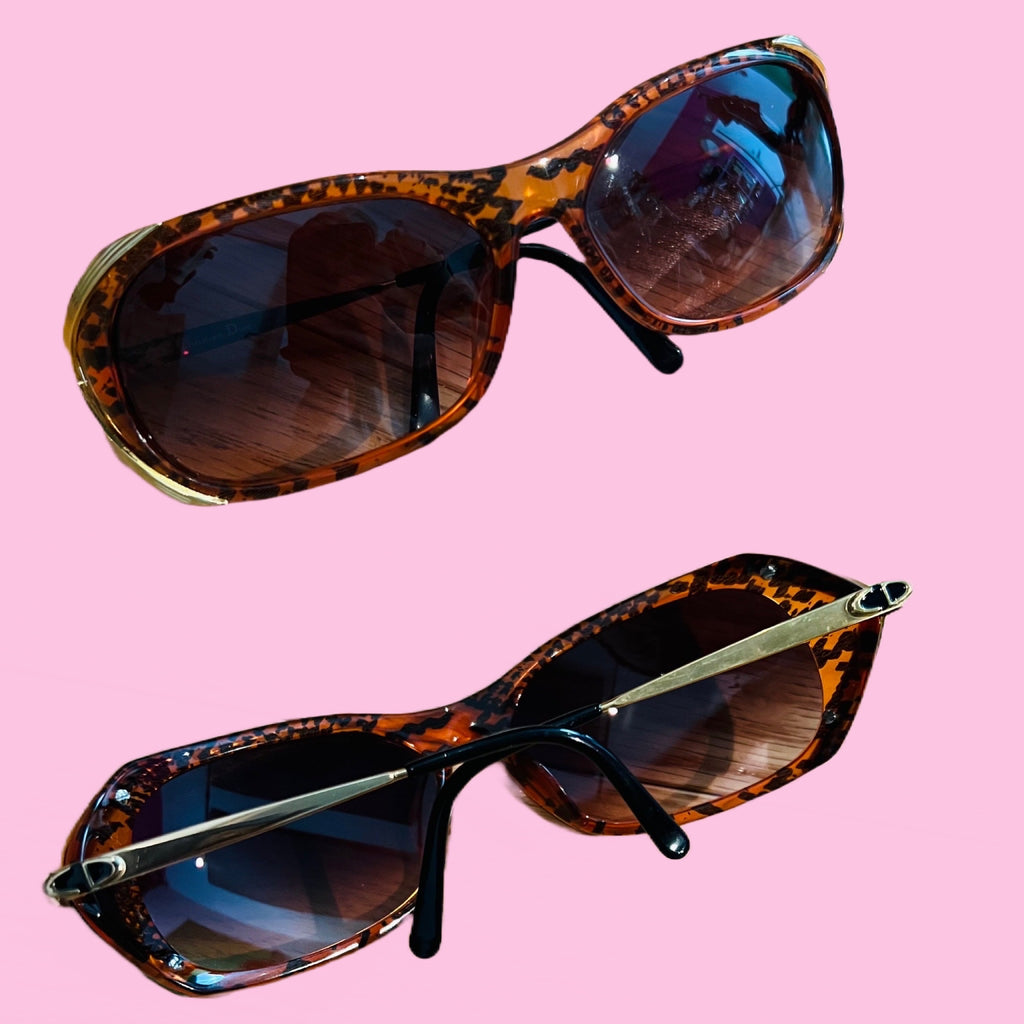 Christian Dior 1980s Honey & Gold Sunglasses — vintage 1980s Christian Dior eyewear in gold