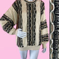 Textured 90s Neutral Tones Sweater — vintage 1990s American Priority Sweaters LTD top