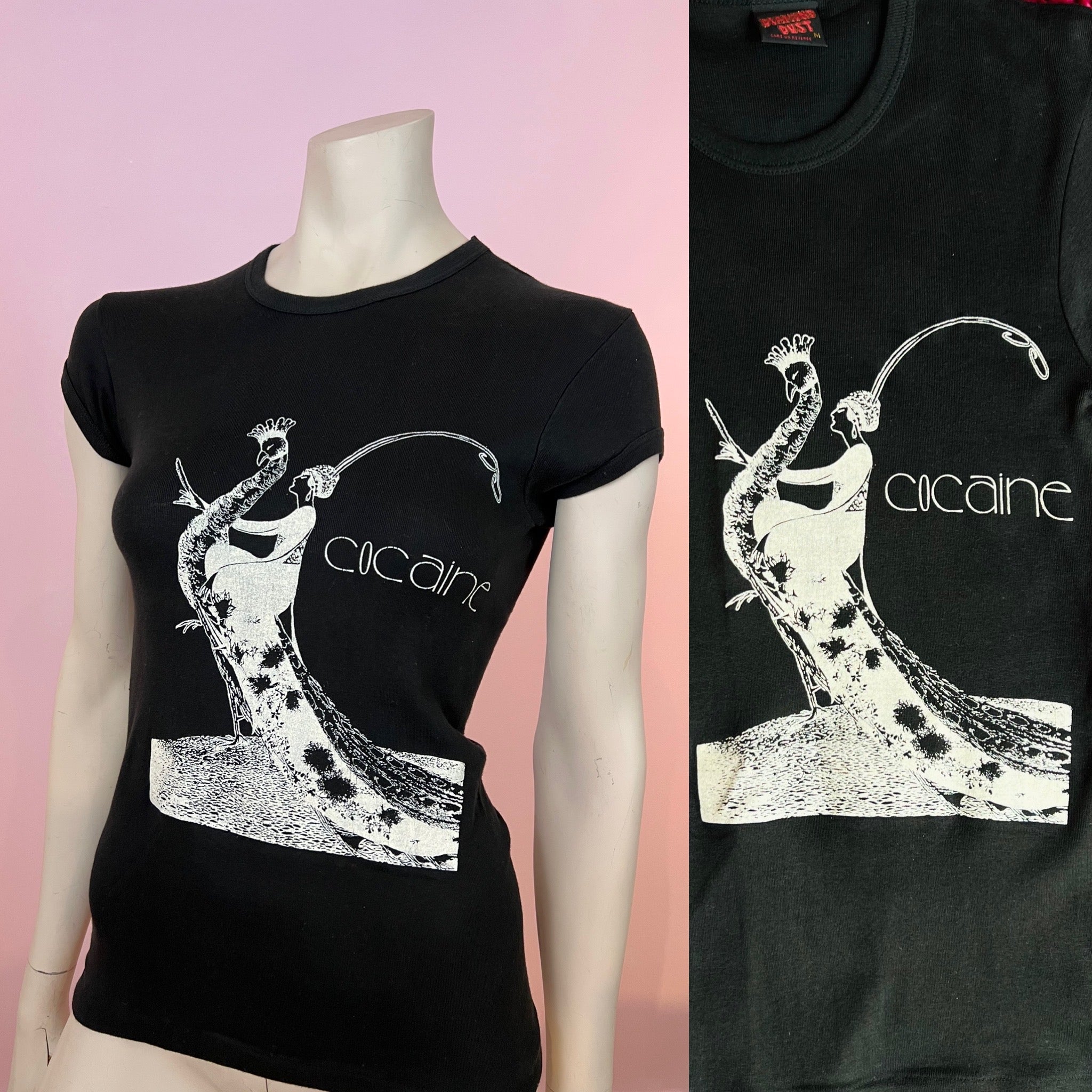 Cocaine 80s Art Deco Diamond Dust Graphic T-shirt — vintage 1980s Diamond Dust top