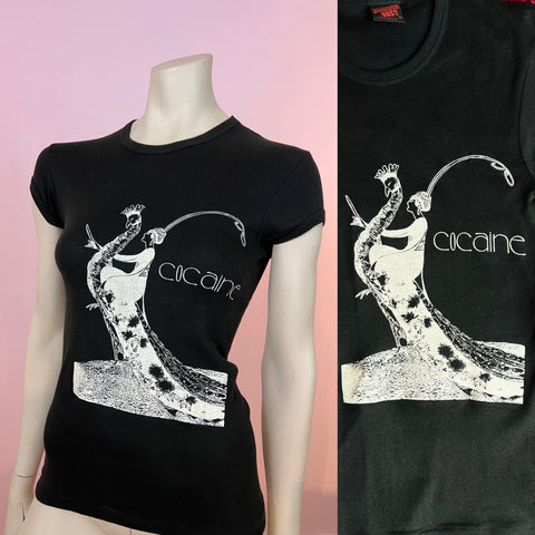 Cocaine 80s Art Deco Diamond Dust Graphic T-shirt