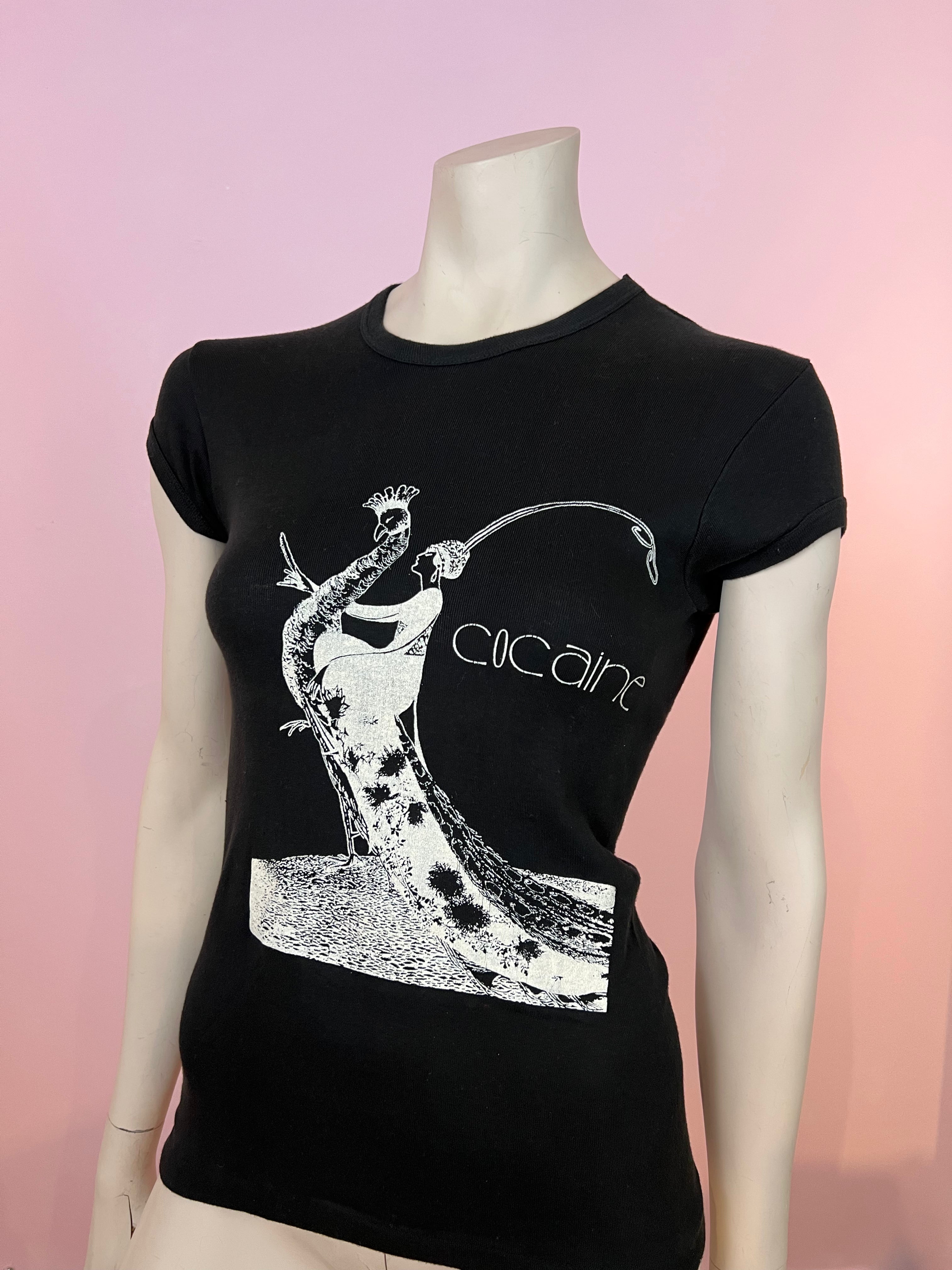 Cocaine 80s Art Deco Diamond Dust Graphic T-shirt — vintage 1980s Diamond Dust top