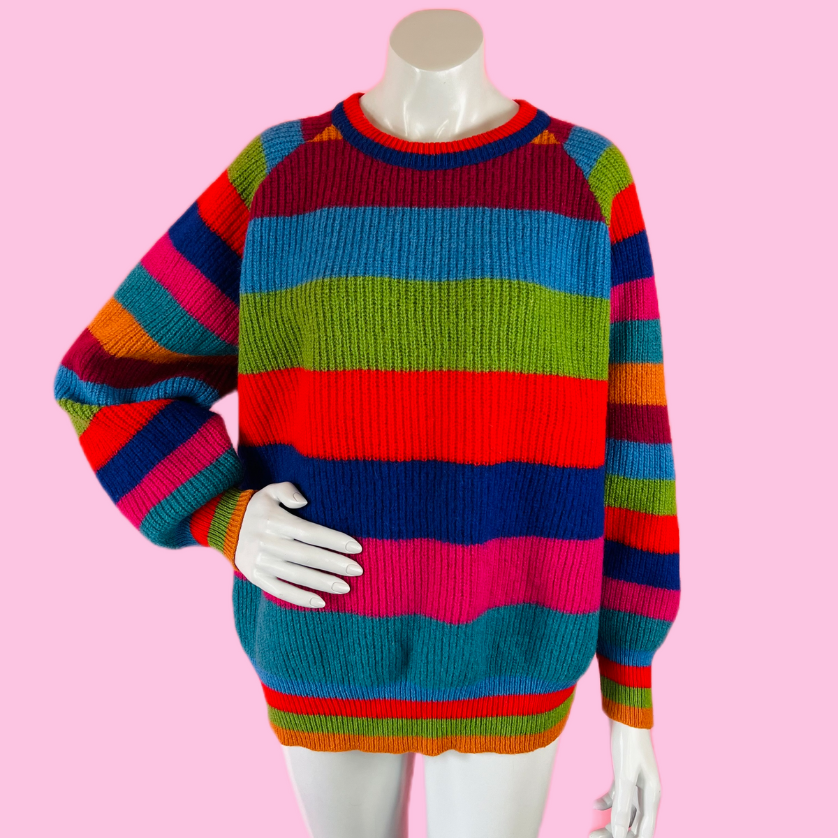 Rainbow Striped 80s Kenzo Sweater — vintage 1980s Kenzo top in multicolour