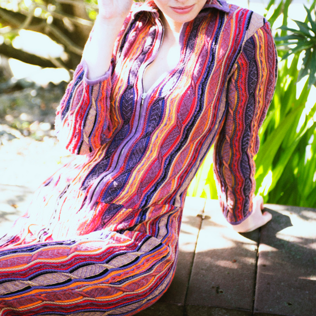 Coogi One Piece Jumpsuit — vintage Coogi set in black, orange, yellow, purple, multicolour