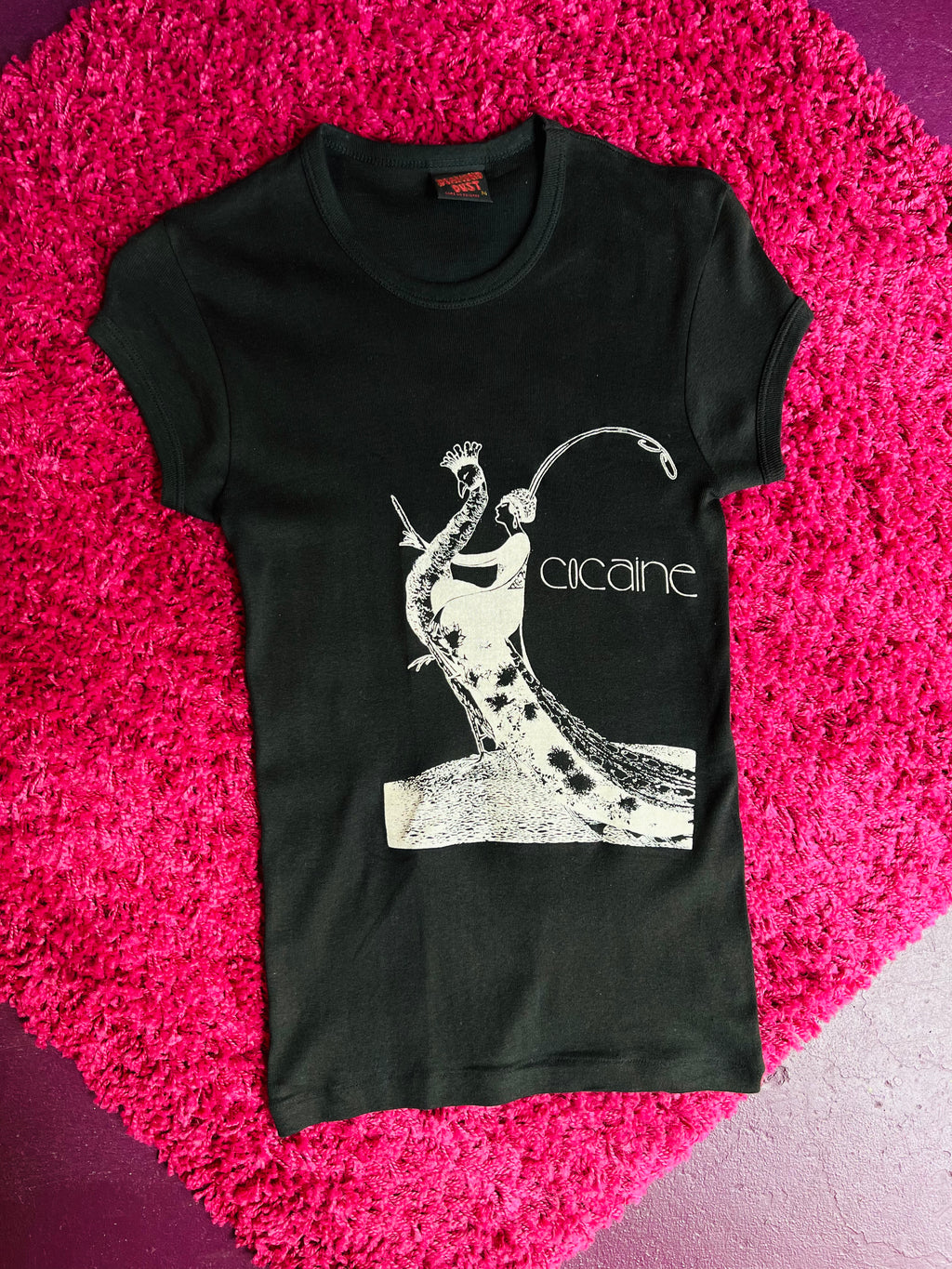 Cocaine 80s Art Deco Diamond Dust Graphic T-shirt — vintage 1980s Diamond Dust top