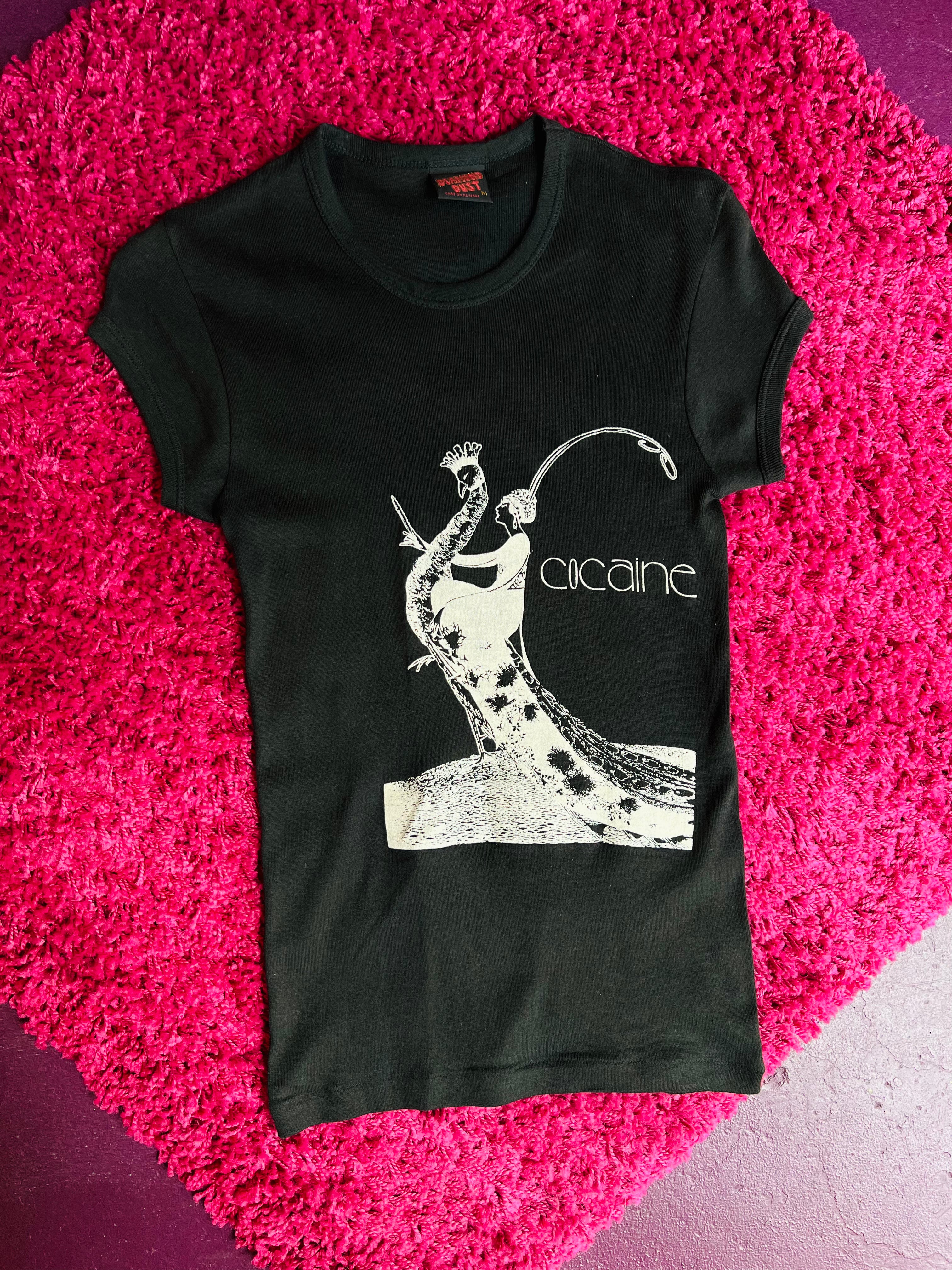 Cocaine 80s Art Deco Diamond Dust Graphic T-shirt — vintage 1980s Diamond Dust top