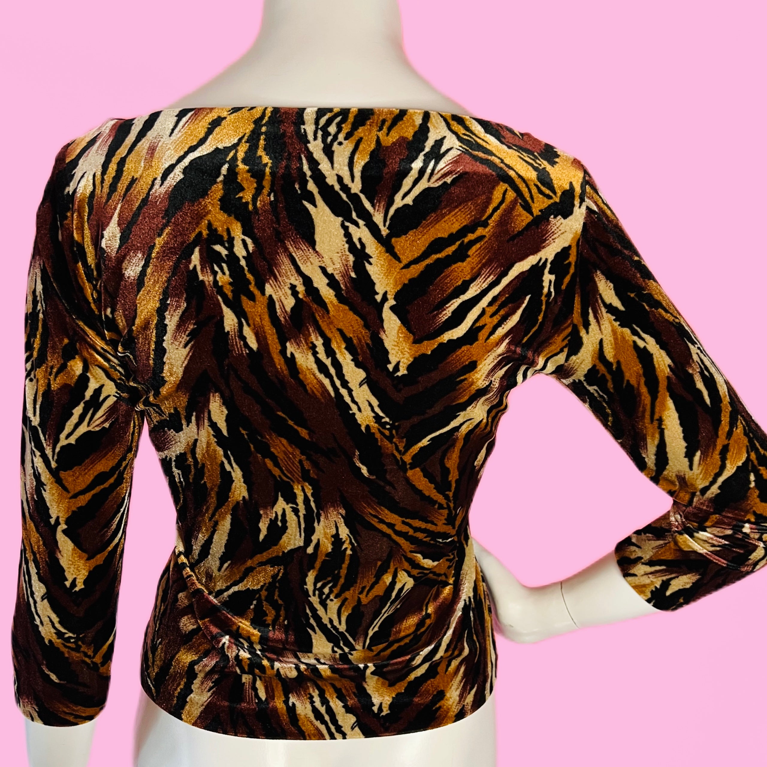 Animal Print Velvet Betsey Johnson Top — vintage 2000s Betsey Johnson top