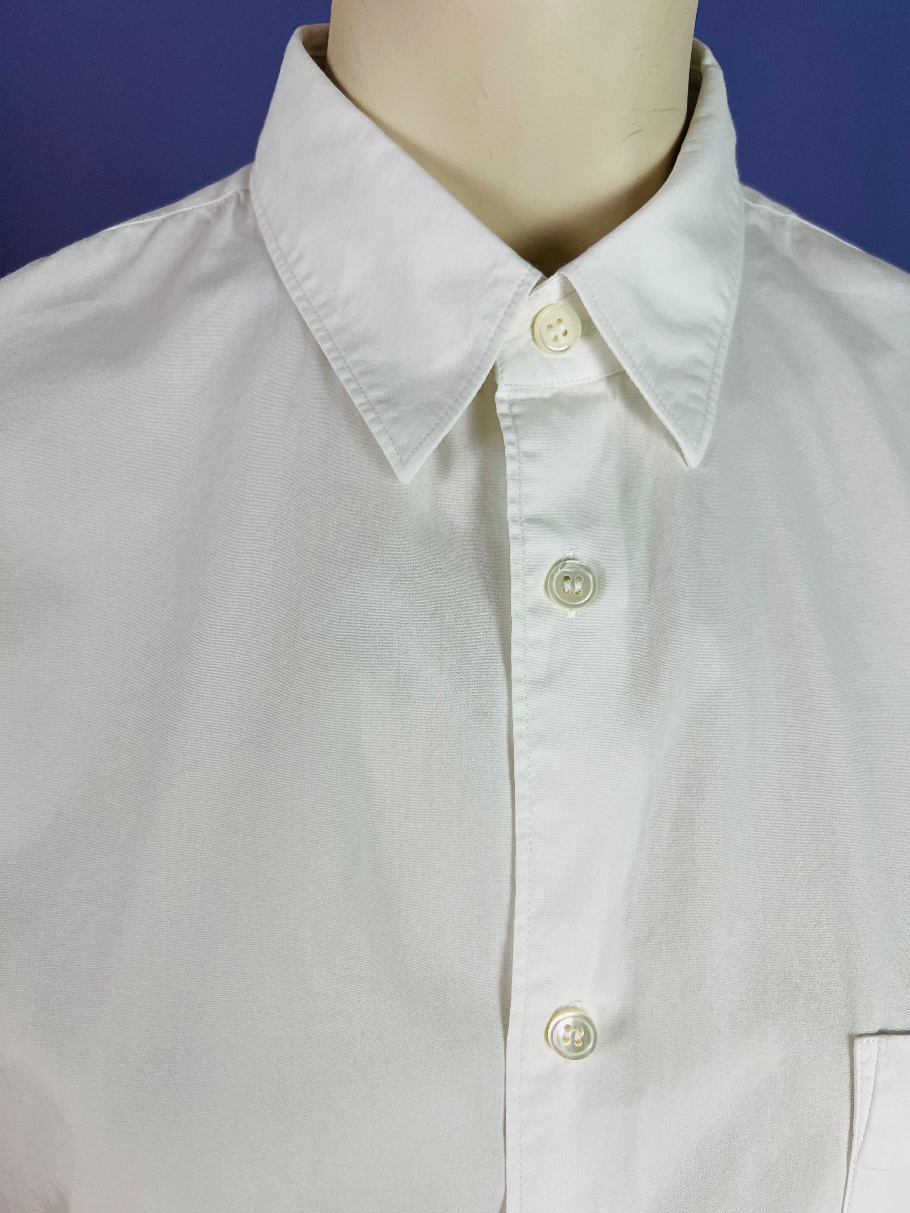 Comme des Garçons SHIRT Label Crisp Cotton Long Sleeve Shirt — vintage Comme des Garçons SHIRT top in white