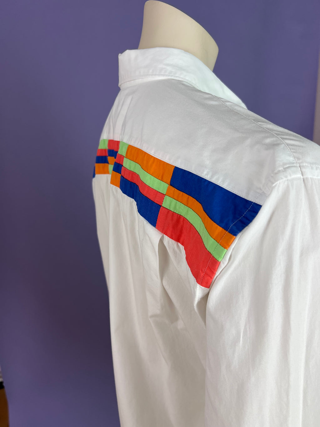 Comme des Garçons SHIRT Label Crisp Cotton Long Sleeve Shirt — vintage Comme des Garçons SHIRT top in white