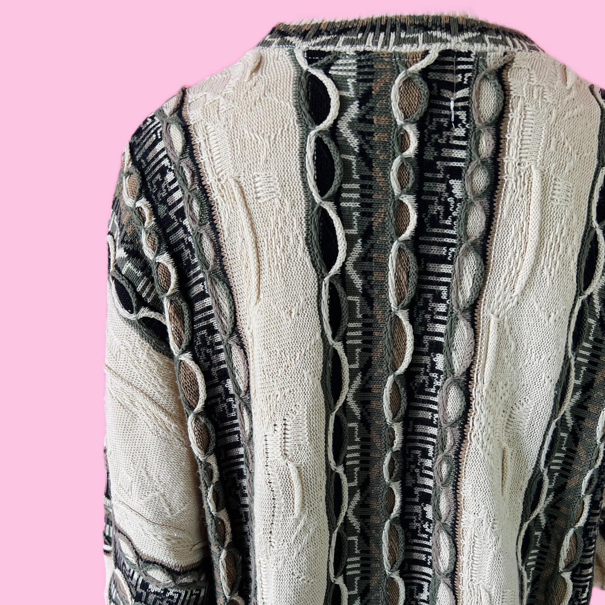 Textured 90s Neutral Tones Sweater — vintage 1990s American Priority Sweaters LTD top