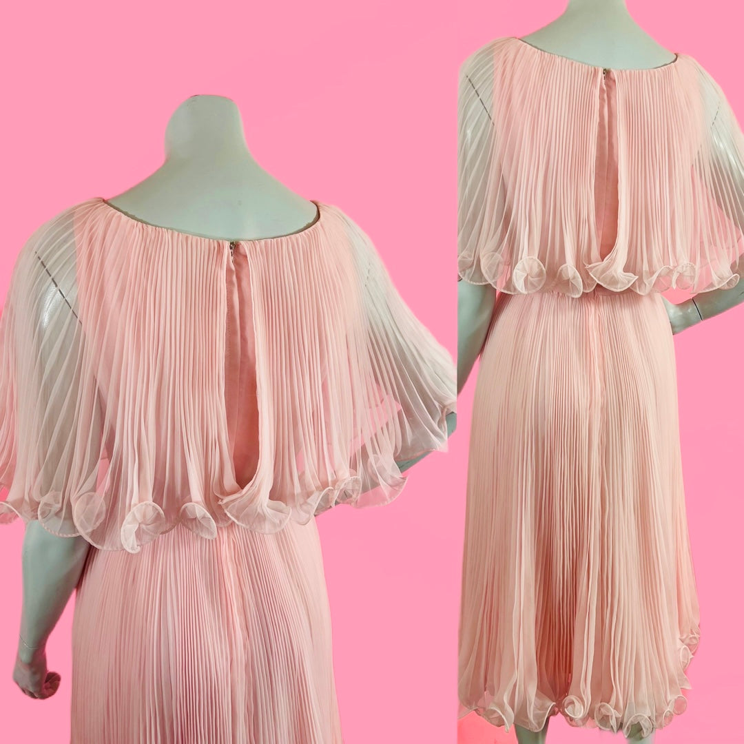Jack Bryan 1960s Pink Pleated Dress — vintage 1960s Jack Bryan dress in pink