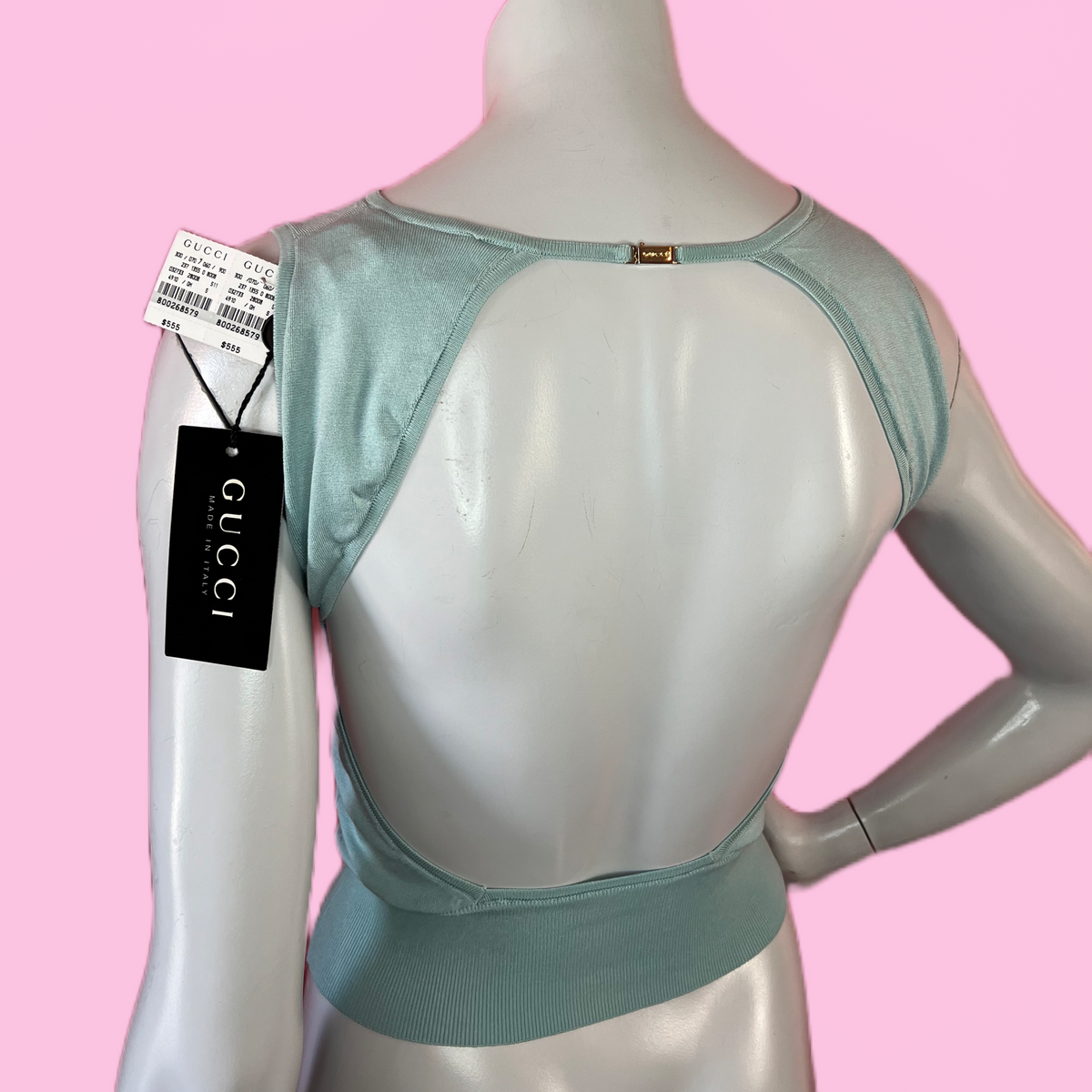 Gucci by Tom Ford Blue Open Back Top New with Tags — vintage Gucci top in blue