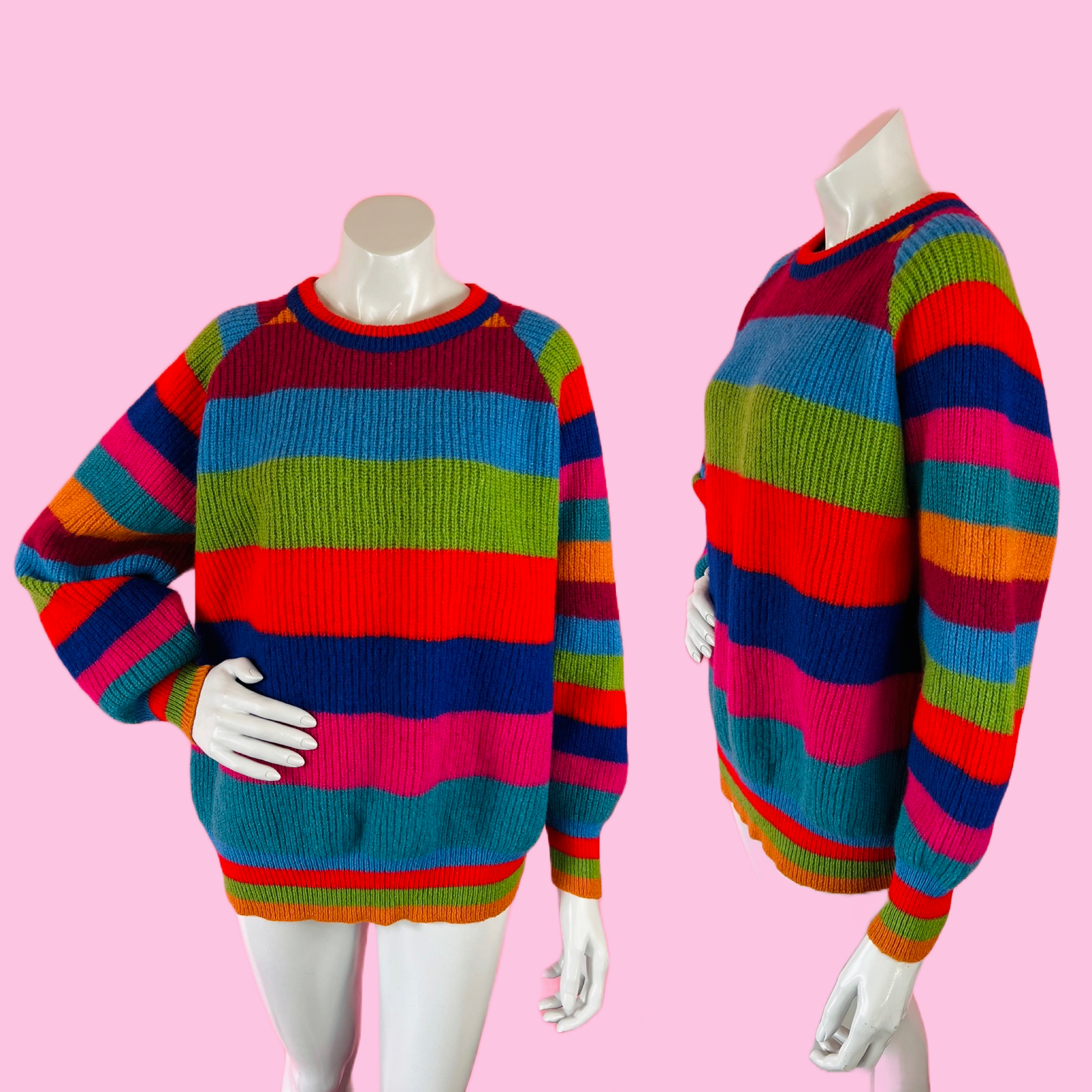 Rainbow Striped 80s Kenzo Sweater — vintage 1980s Kenzo top in multicolour