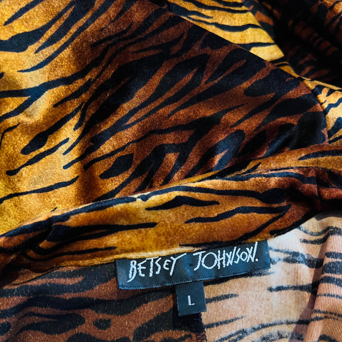 This 90s Betsey Johnson tiger print top is available now in our San Francisco boutique.