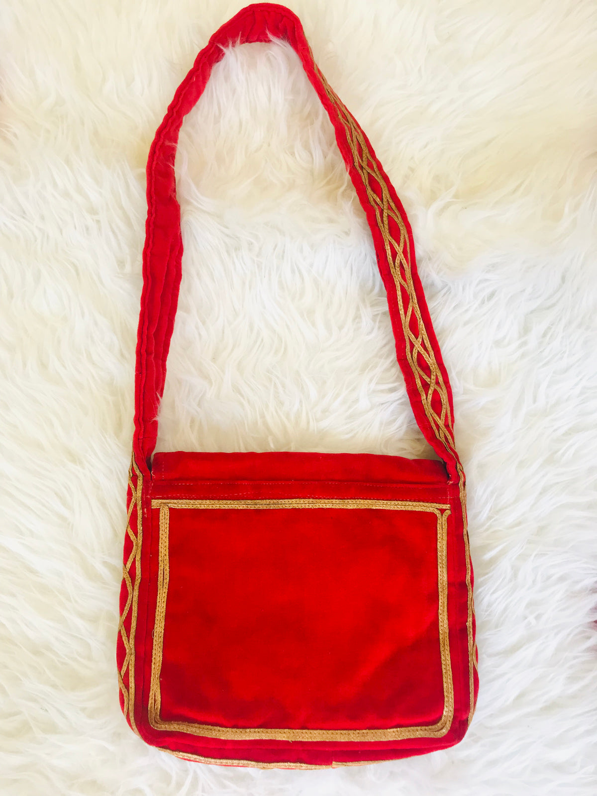 1960s/70s Red Velvet Butterfly Embroidered Handbag — vintage 1960s bag in red