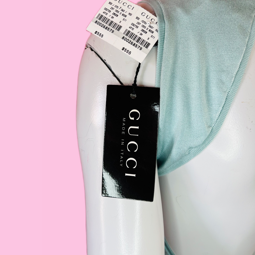 Gucci by Tom Ford Blue Open Back Top New with Tags — vintage Gucci top in blue