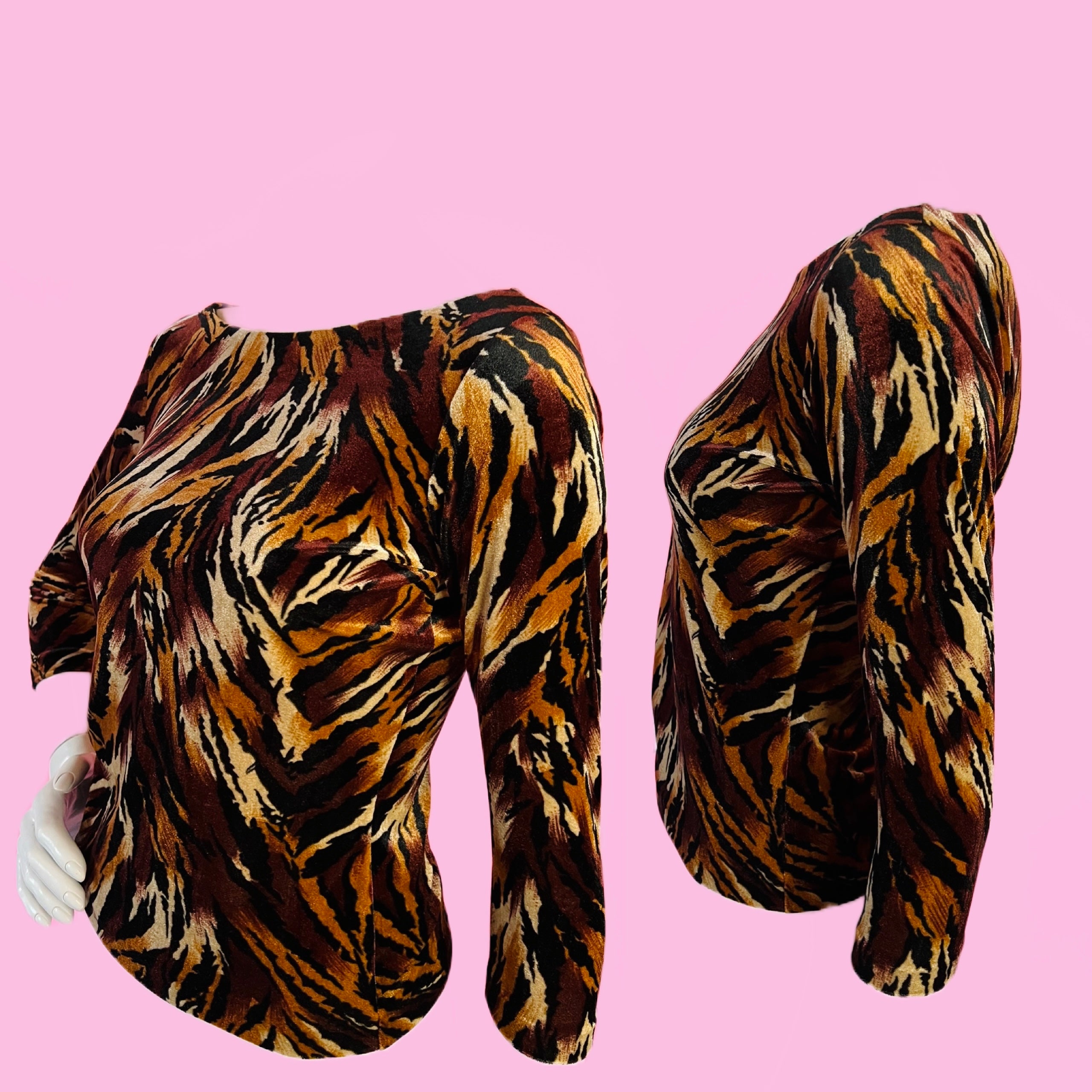 Animal Print Velvet Betsey Johnson Top — vintage 2000s Betsey Johnson top