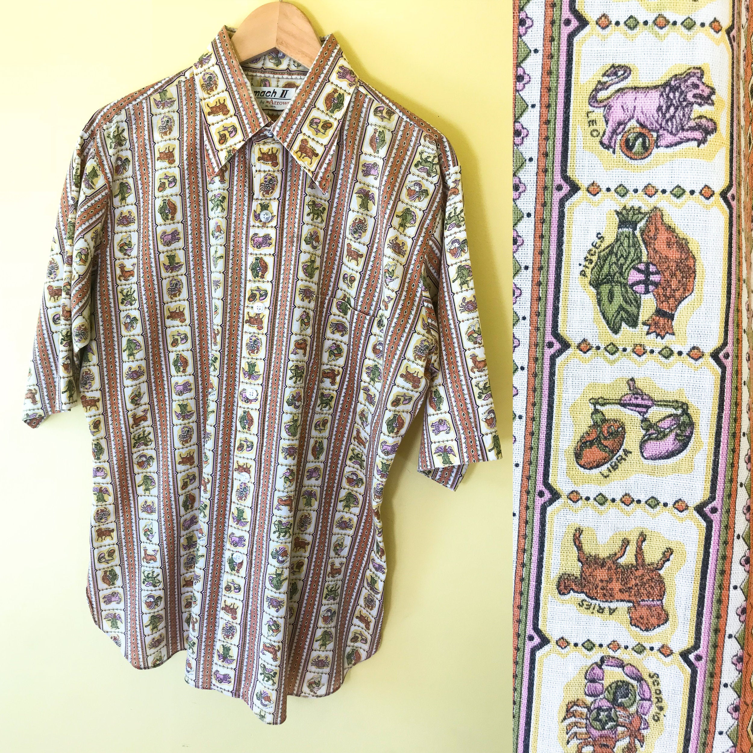 Men's Zodiac Button Up 1970's Shirt. Sold in excellent condition at Empress Vintage in Berkeley, CA